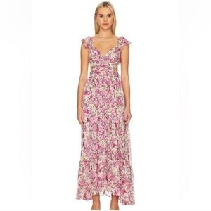 ASTR Primrose Floral Pink Maxi Dress